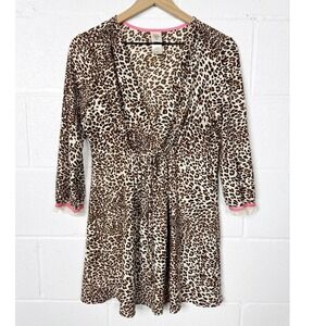 In Bloom by Jonquil Babydoll Top Leopard Print Size Large Loungewear‎ Mini Dress